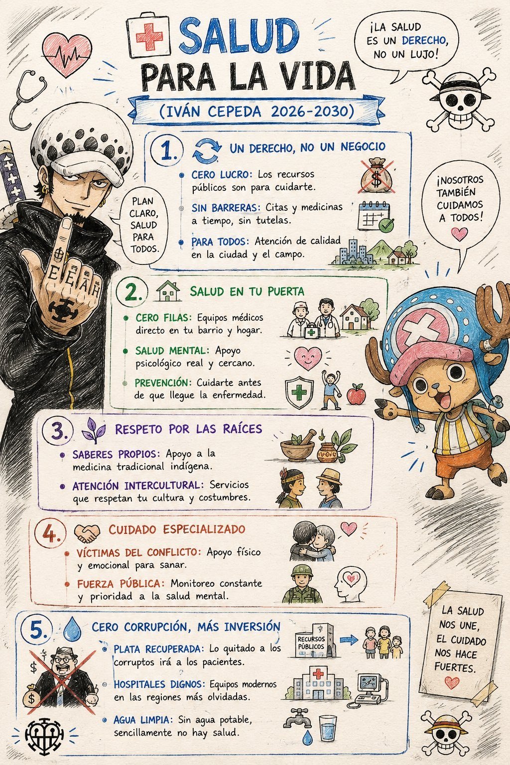 One Piece te muestra el plan de salud de Iván Cepeda